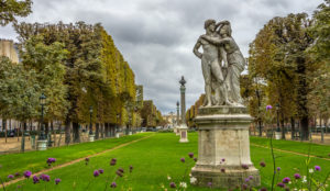 Statue in Luxembourg park in Paris France